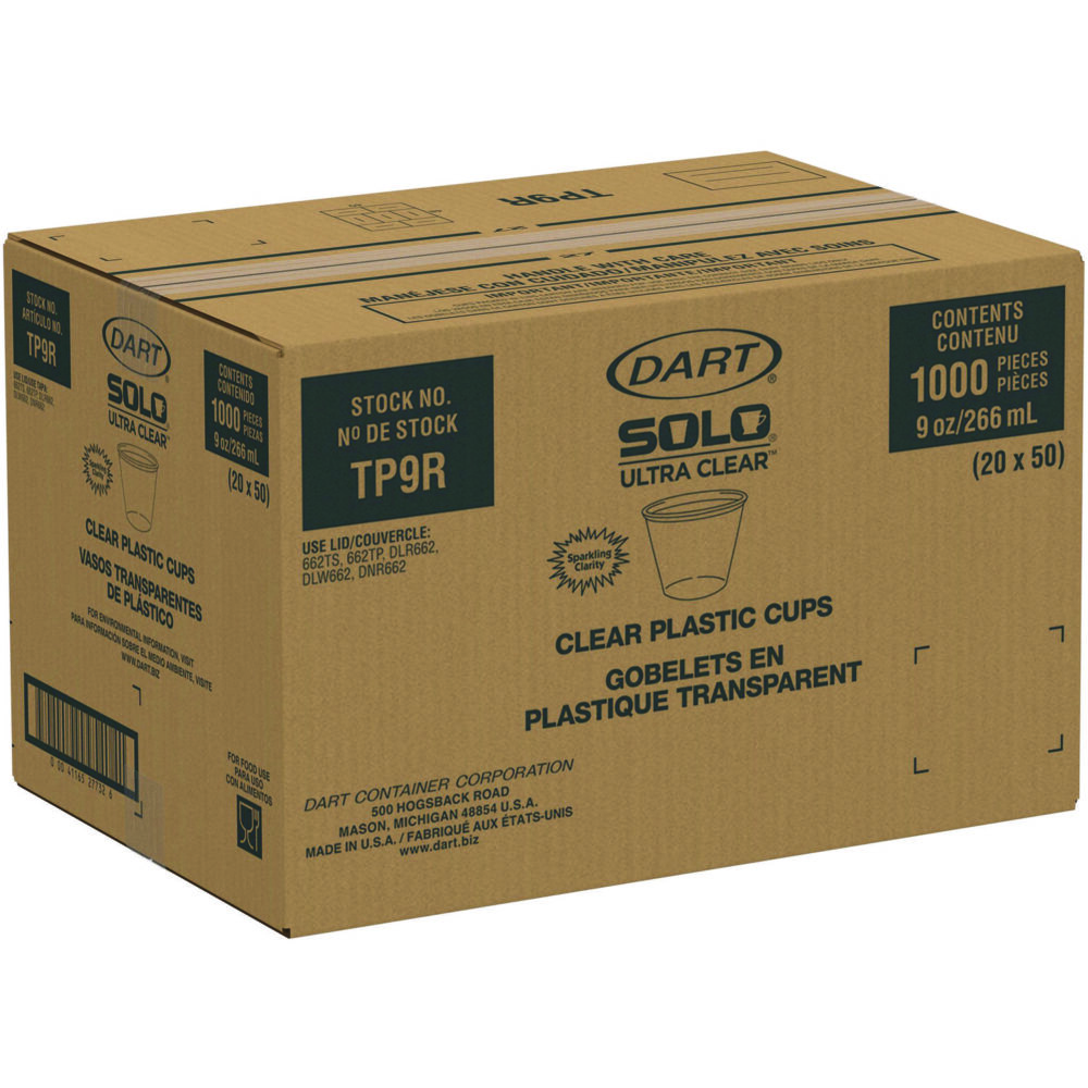 Ultra Clear PET Cups, 9 oz, Squat, 50/Bag, 20 Bags/Carton - Image 3