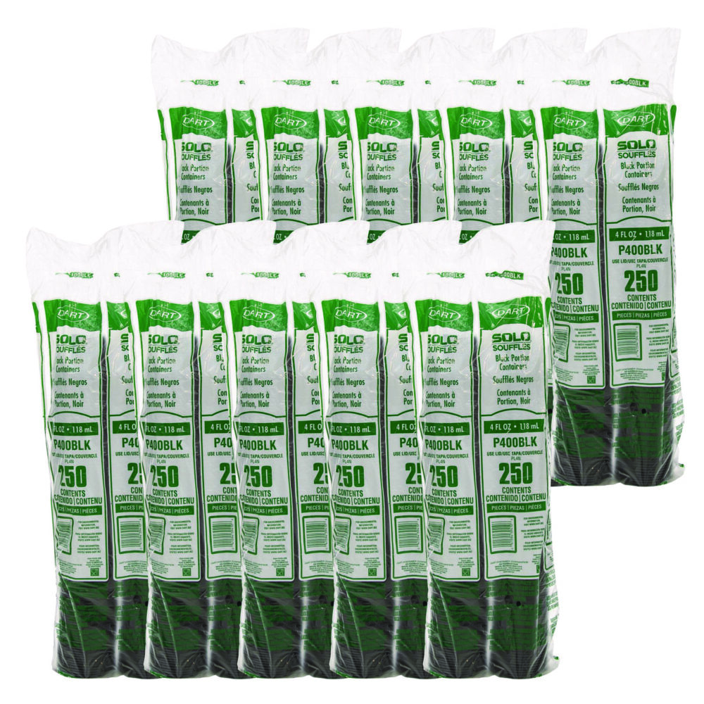 Polystyrene Portion Cups, 4 oz, Black, 250/Bag, 10 Bags/Carton - Image 2