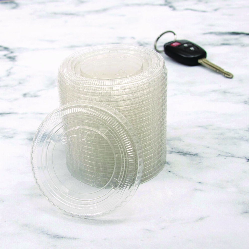 Portion/Souffle Cup Lids, Fits 3.25 oz to 9 oz Cups, Clear, 125/Pack, 20 Packs/Carton - Image 5