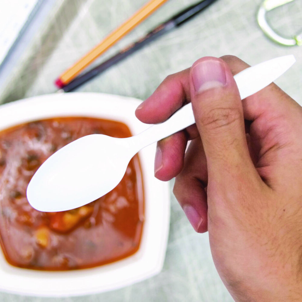 Style Setter Mediumweight Plastic Teaspoons, White, 1000/Carton - Image 4
