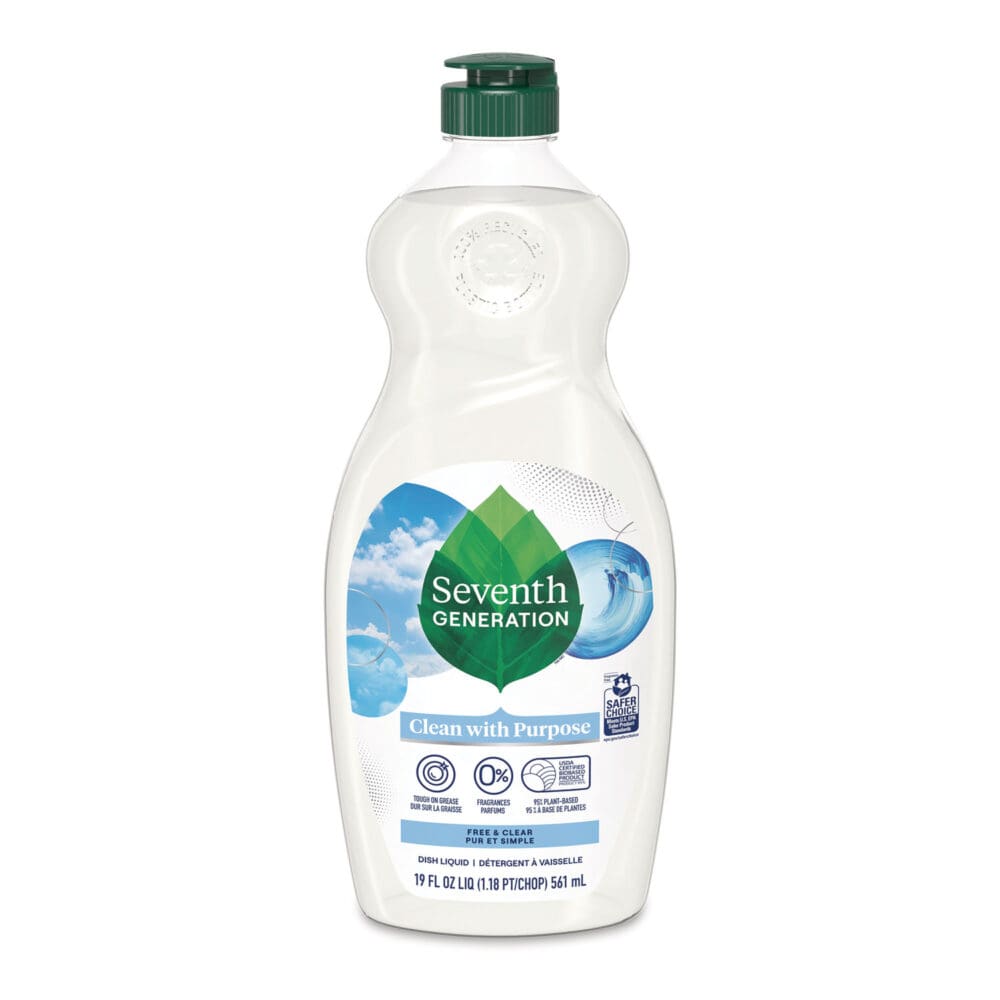 Natural Dishwashing Liquid, Free and Clear, 19 oz Bottle - Image 7