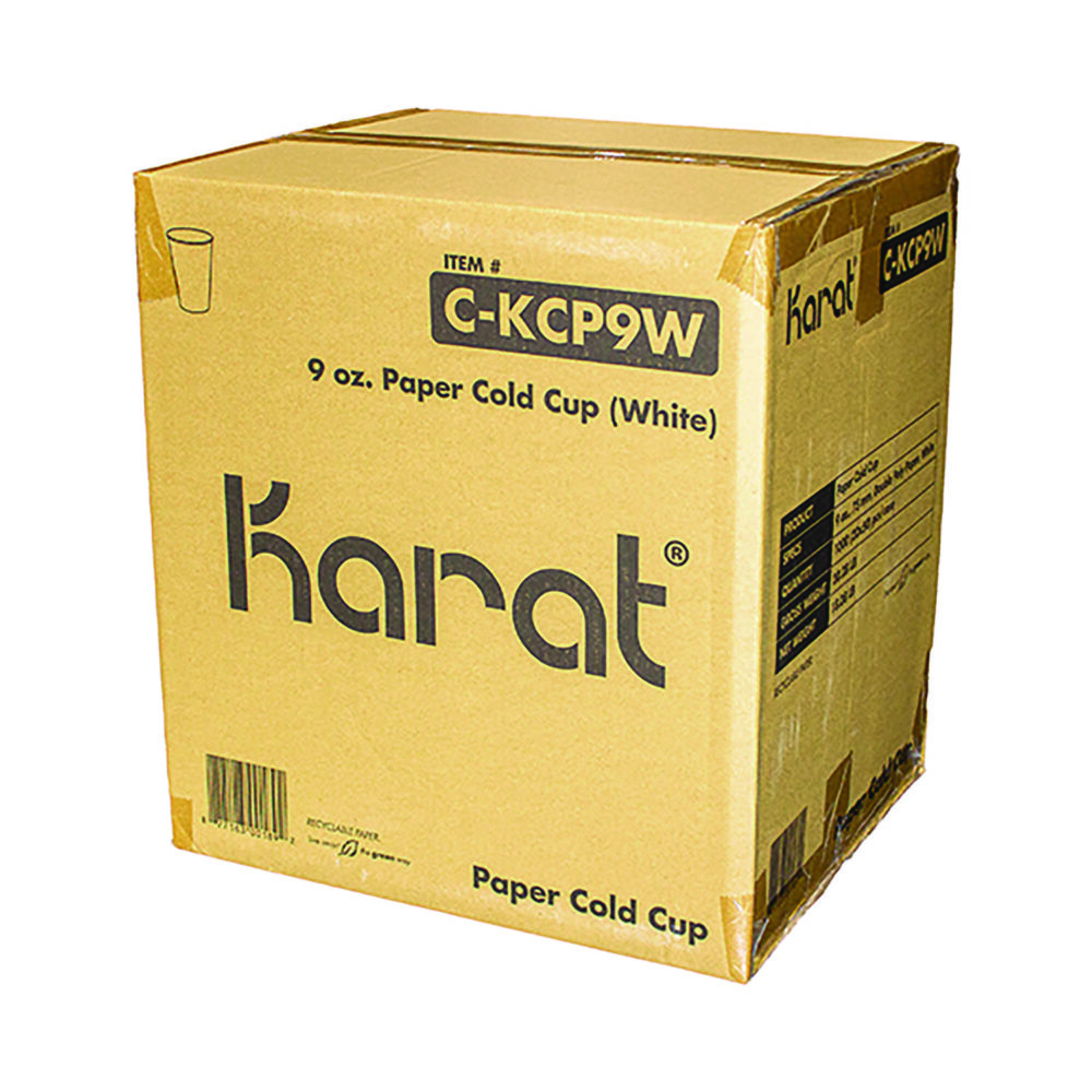 Double Poly Paper Cold Cups, 9 oz, White, 1,000/Carton - Image 3