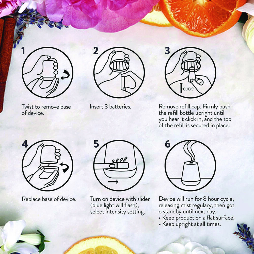 Essential Mist Starter Kit, Lavender and Almond Blossom, 0.67 oz Bottle, 4/Carton - Image 5