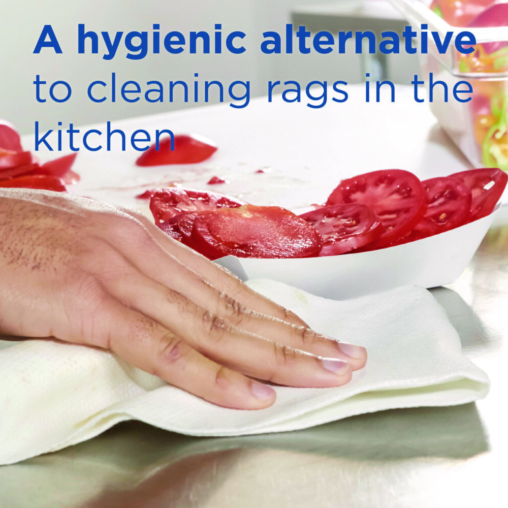 H700 Disposable Foodservice Towel, 13 x 24, Unscented, Green/White, 150/Carton - Image 6