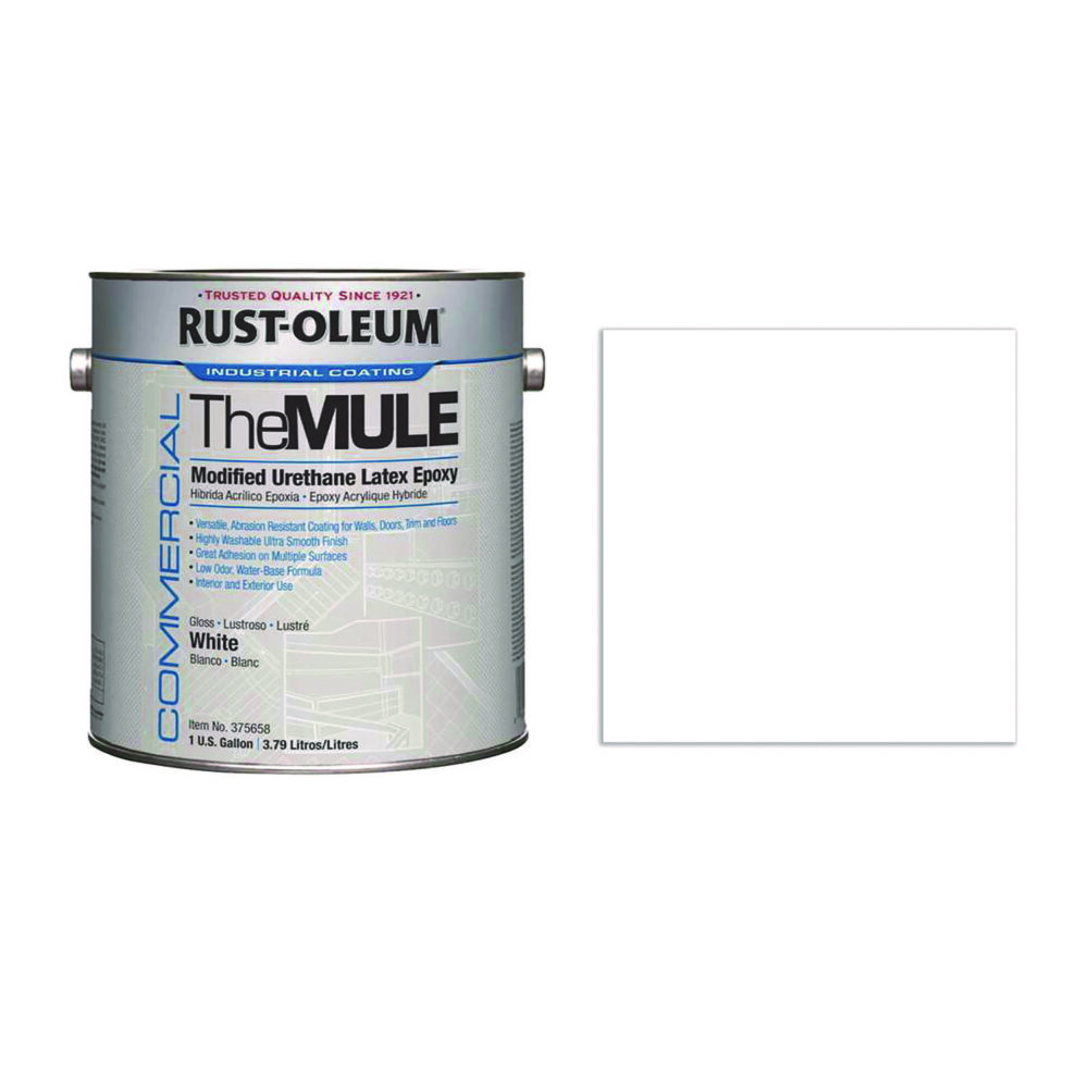 Commercial The MULE (Modified Urethane Latex Epoxy), Interior/Exterior, Gloss Glass White, 1 gal Bucket/Pail, 2/Carton - Image 4