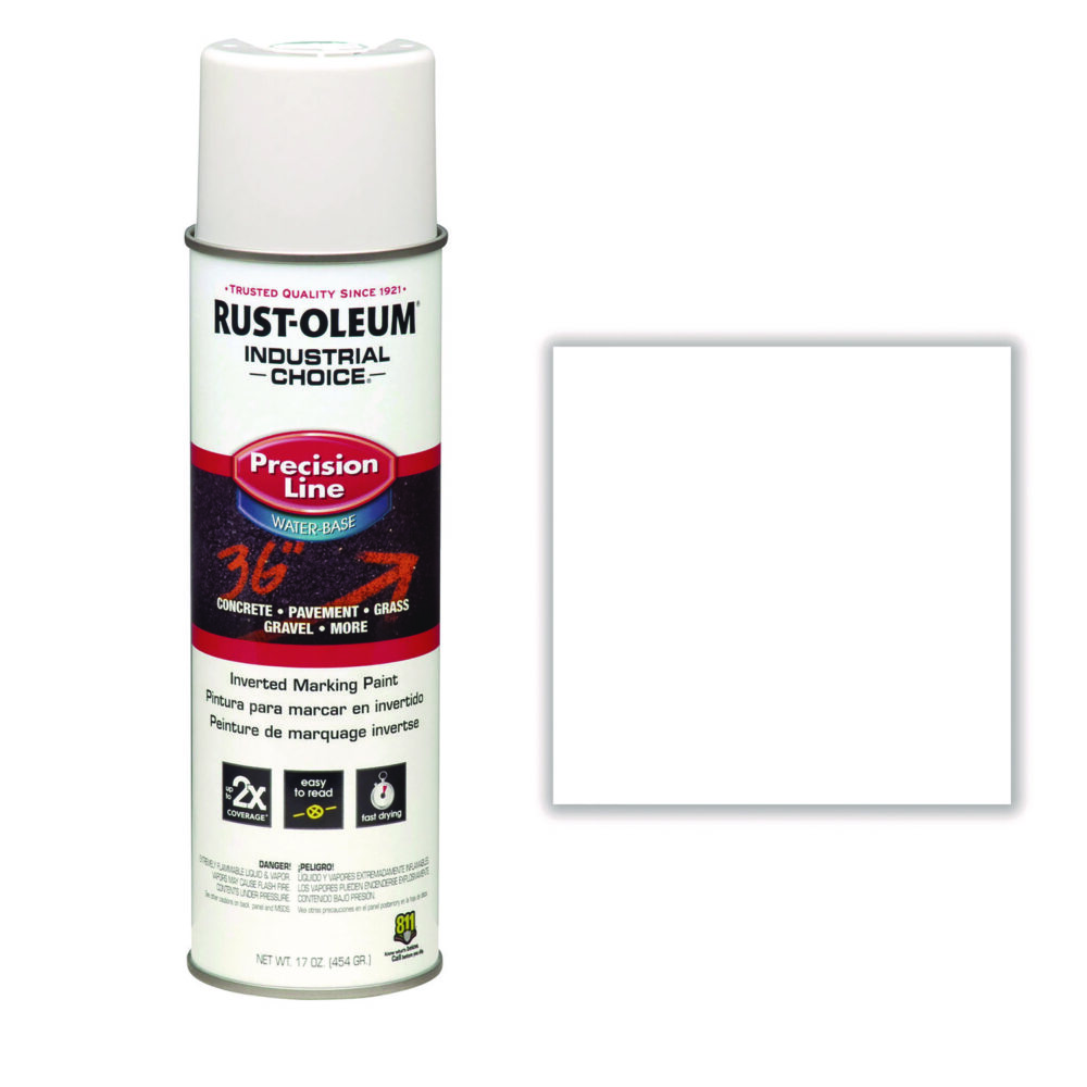 Industrial Choice M1800 System Water-Based Precision Line Marking Paint, Flat White, 17 oz Aerosol Can, 12/Carton - Image 4