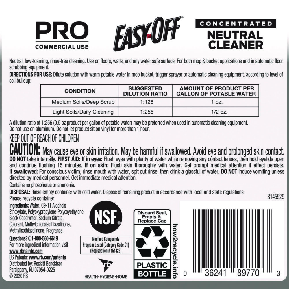 Concentrated Neutral Cleaner, 1 gal Bottle, 2/Carton - Image 3