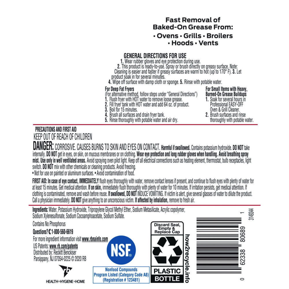 Ready-to-Use Oven and Grill Cleaner, Liquid, 2 qt Bottle, 6/Carton - Image 4