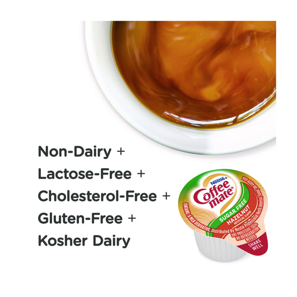 Liquid Coffee Creamer, Zero Sugar Hazelnut, 0.38 oz Mini Cups, 50/Box, 4 Boxes/Carton - Image 5