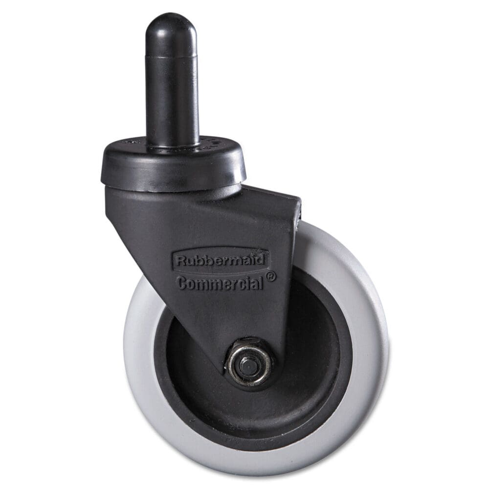 Replacement Bayonet-Stem Swivel Casters, Grip Ring Stem, 3" Soft Rubber Wheel, Black - Image 3