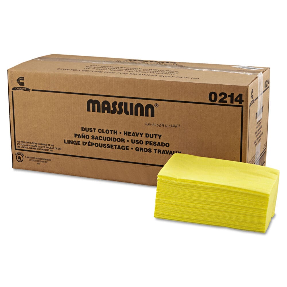 Masslinn Dust Cloths, 1-Ply, 24 x 40, Unscented, Yellow, 25/Bag, 10 Bags/Carton - Image 4