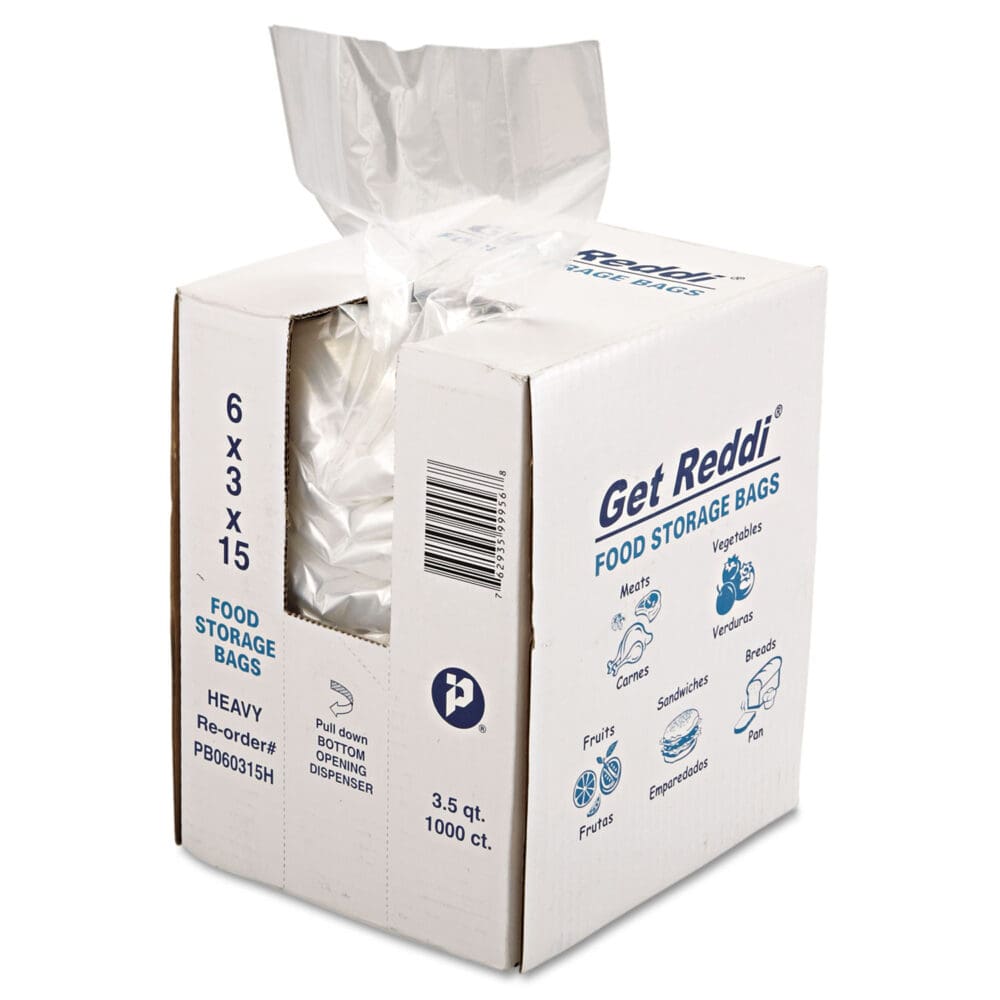 Food Bags, 3.5 qt, 1 mil, 6" x 15", Clear, 1,000/Carton - Image 3