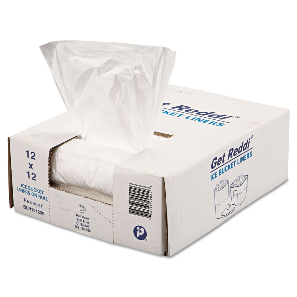 Ice Bucket Liner Bags, 3 qt, 0.24 mil, 12" x 12", Clear, 1,000/Carton - Image 3