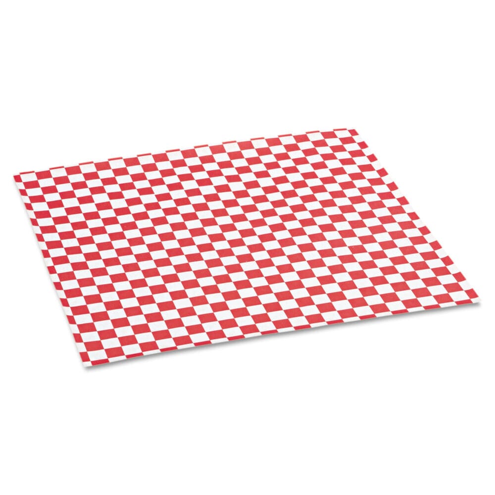 Grease-Resistant Paper Wraps and Liners, 12 x 12, Red Check, 1,000/Box, 5 Boxes/Carton - Image 3