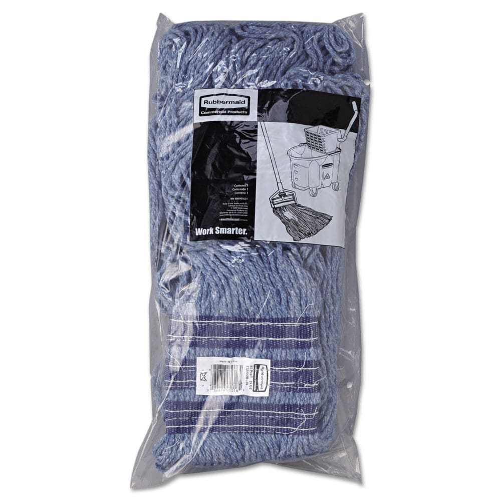 Universal Headband Mop Head, Cotton/Synthetic, 24oz, Blue, 12/Carton - Image 3