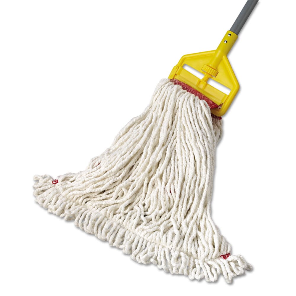 Web Foot Wet Mop Head, Shrinkless, Cotton/Synthetic, White, Large, 6/Carton - Image 3