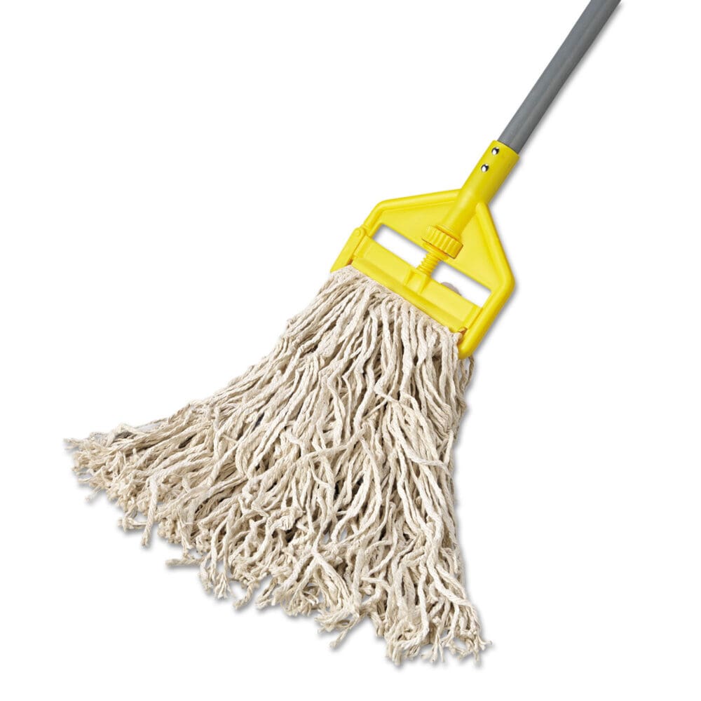 Economy Cut-End Cotton Wet Mop Head, 16oz, 1" Band, White, 12/Carton - Image 3