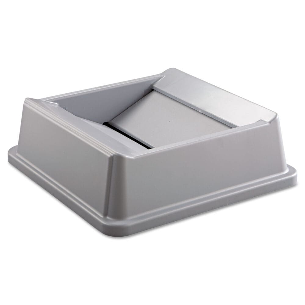 Untouchable Square Swing Top Lid, Plastic, 20.13w x 20.13d x 6.25h, Gray - Image 2
