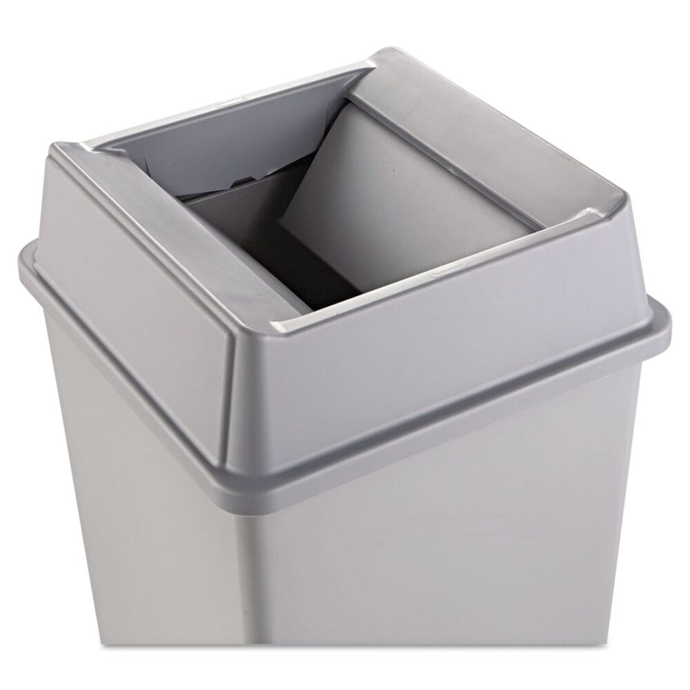 Untouchable Square Swing Top Lid, Plastic, 20.13w x 20.13d x 6.25h, Gray - Image 3