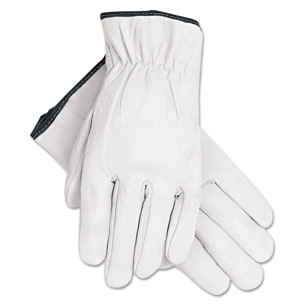 Grain Goatskin Driver Gloves, White, X-Large, 12 Pairs - Image 2
