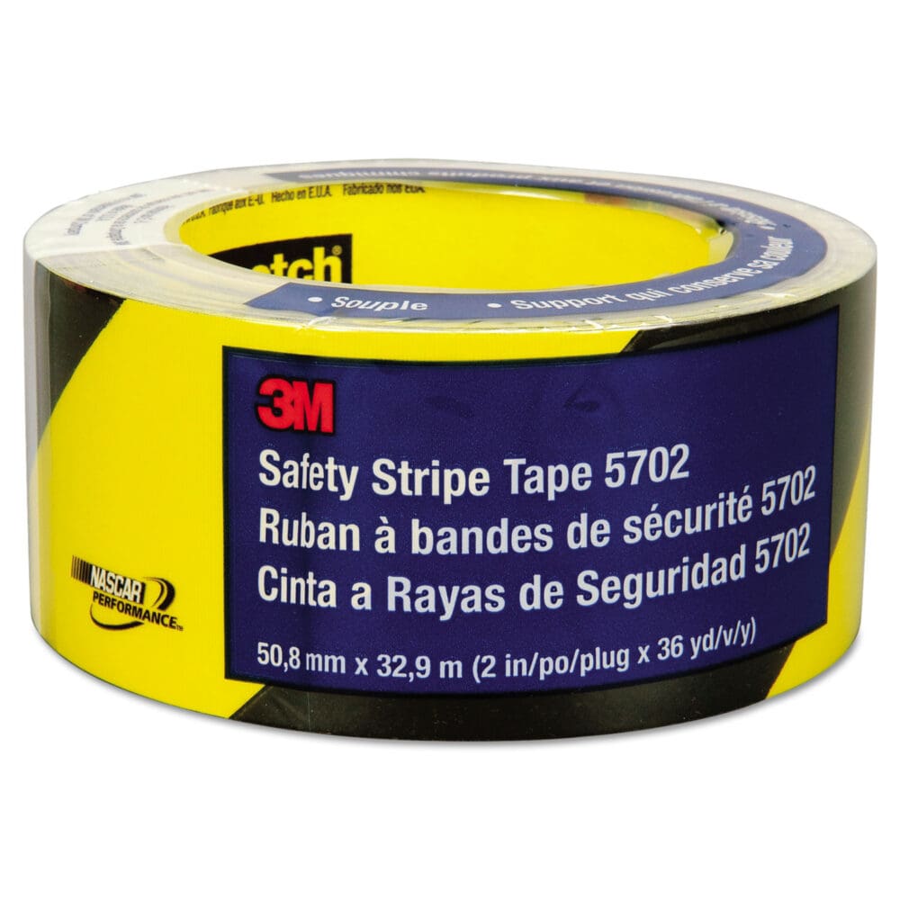 Safety Stripe Tape, 2" x 108 ft, Black/Yellow - Image 3