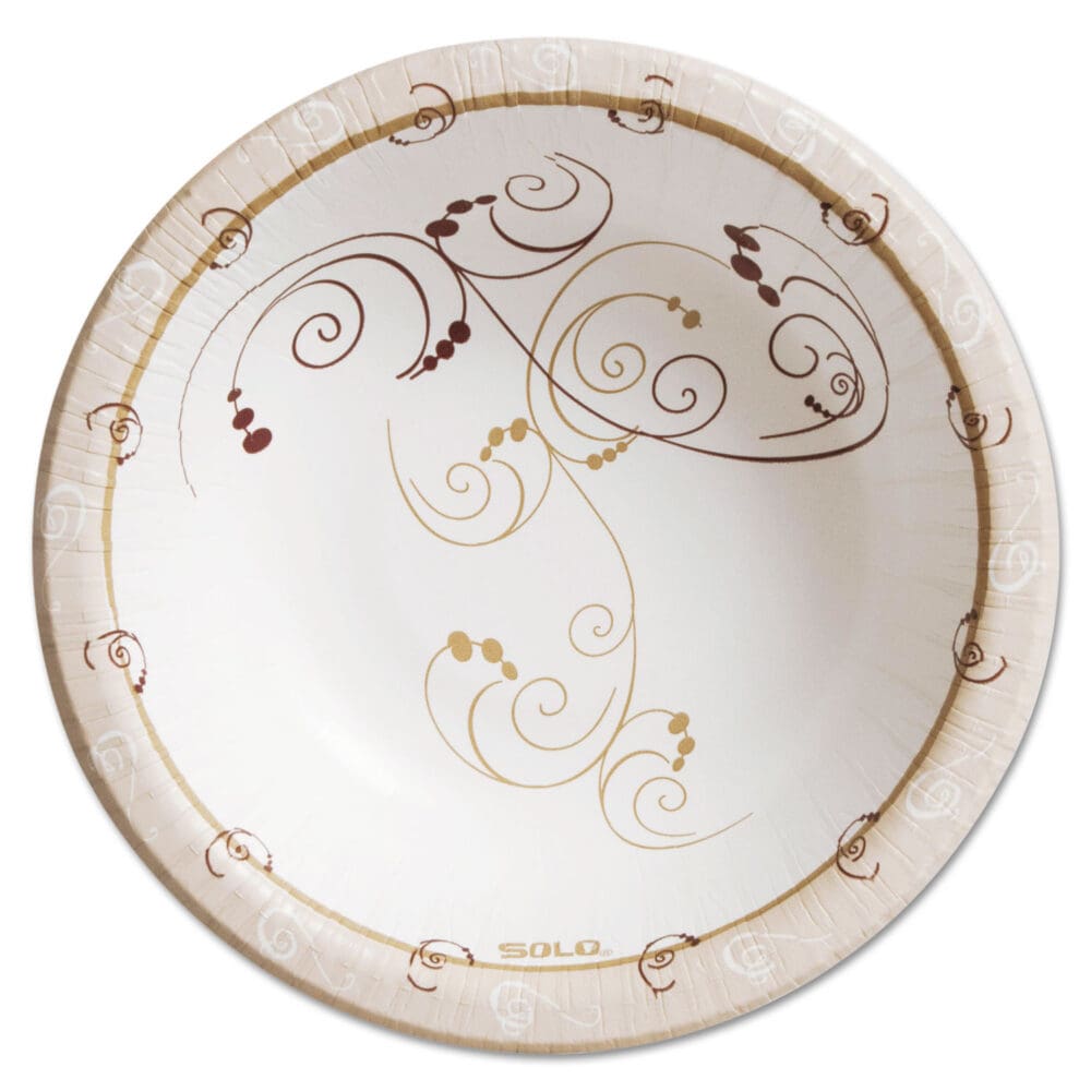 Symphony Paper Dinnerware, Heavyweight Bowl, 12 oz, Tan, 125/Pack - Image 2