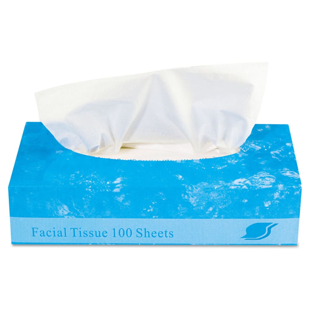 Boxed Facial Tissue, 2-Ply, White, 100 Sheets/Box, 30 Boxes/Carton - Image 4