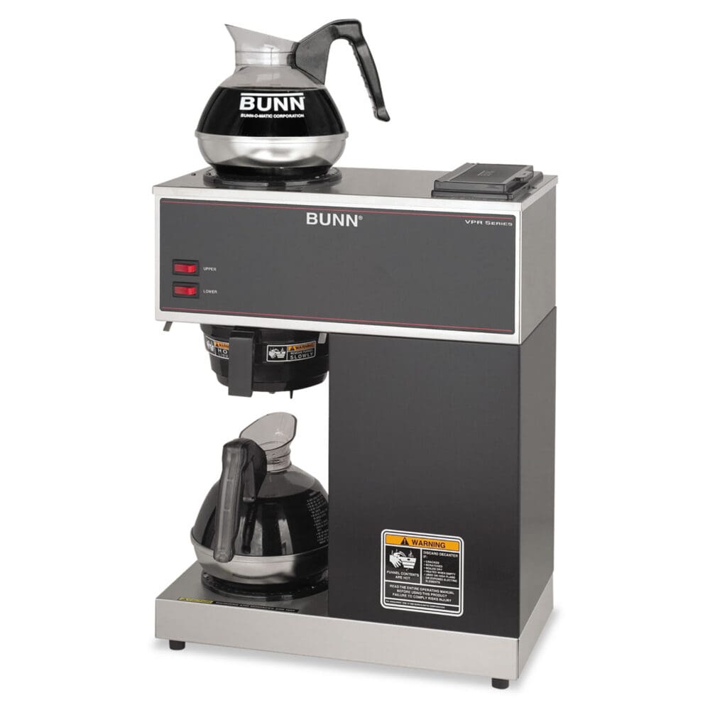 VPR Two Burner Pourover Coffee Brewer, 12-Cup, Stainless Steel, Black - Image 5
