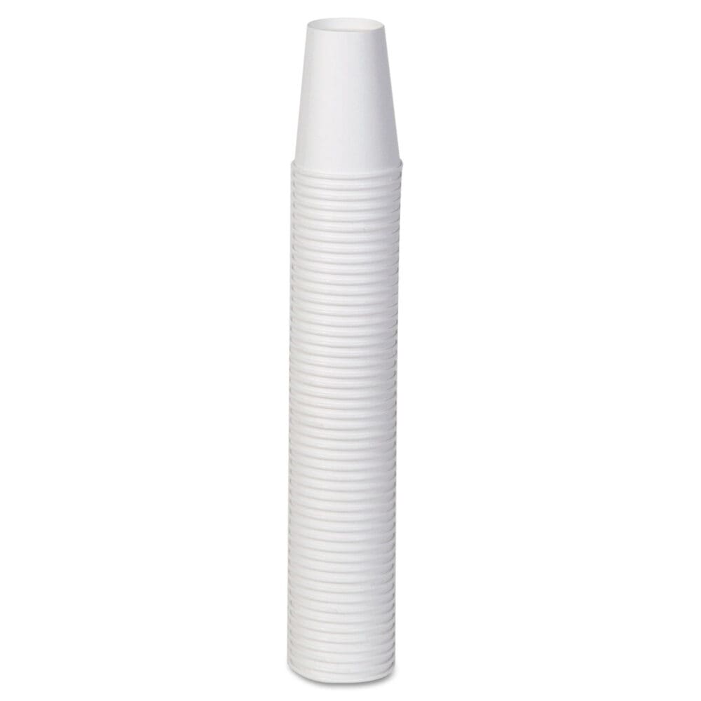 Paper Hot Cups, 12 oz, White, 50/Sleeve, 20 Sleeves/Carton - Image 3