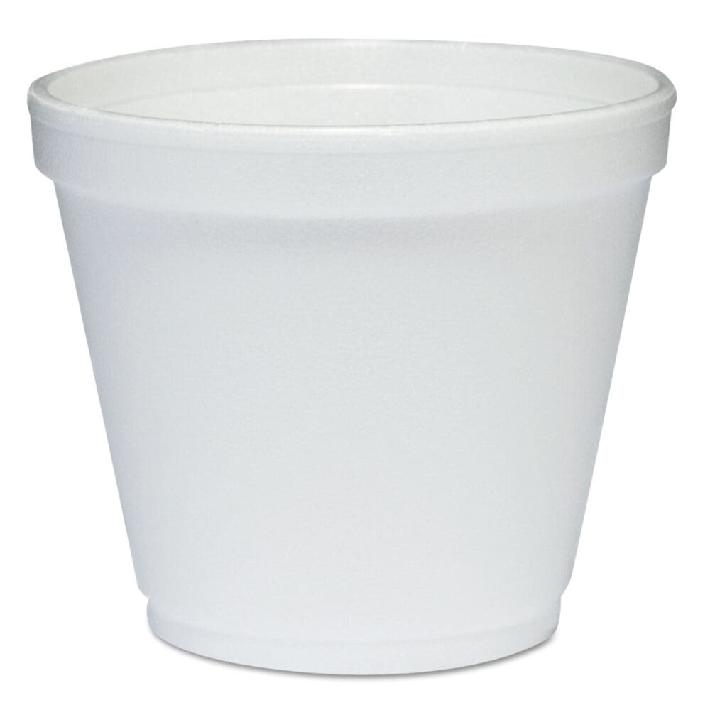 Food Containers, Squat, 8 oz, White, Foam, 1,000/Carton - Image 4