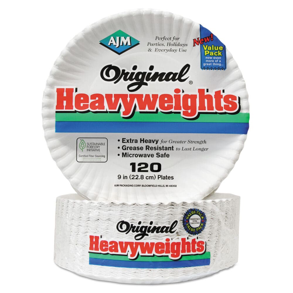Gold Label Coated Paper Plates, 9" dia, White, 120/Pack, 8 Packs/Carton - Image 2