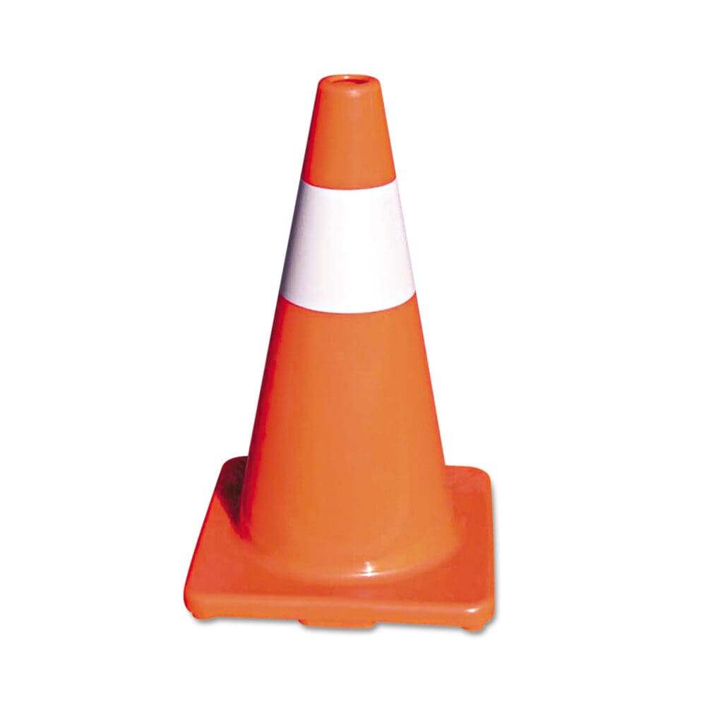 Traffic Cone, 10 x 10 x 18, Orange/Silver - Image 4