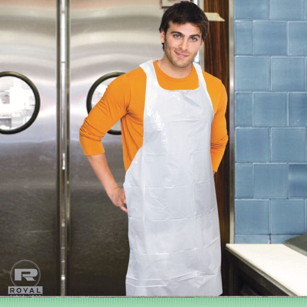 Poly Apron, 28 x 46,  One Size Fits All, White, 100/Pack, 10 Packs/Carton - Image 7