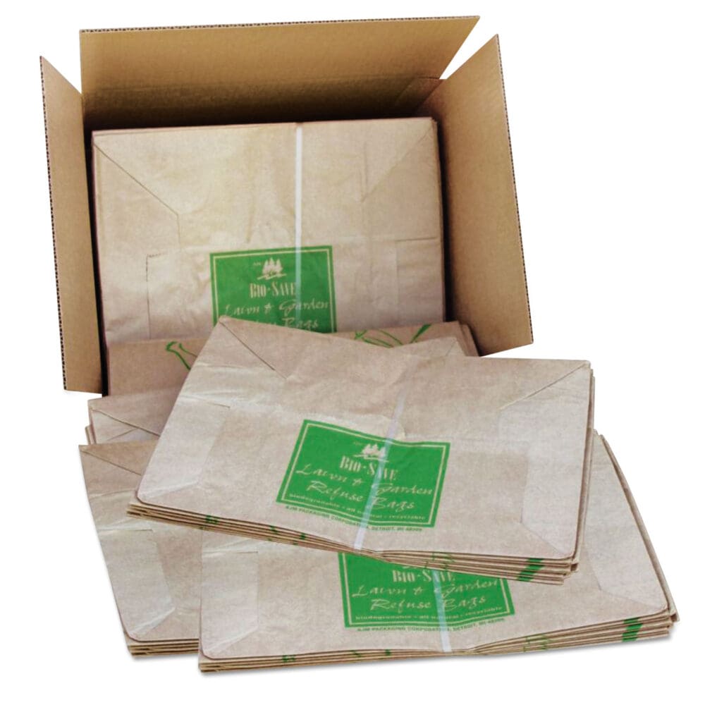 Lawn and Leaf Bags, 30 gal, 16" x 35", Kraft, 50 Bags - Image 2