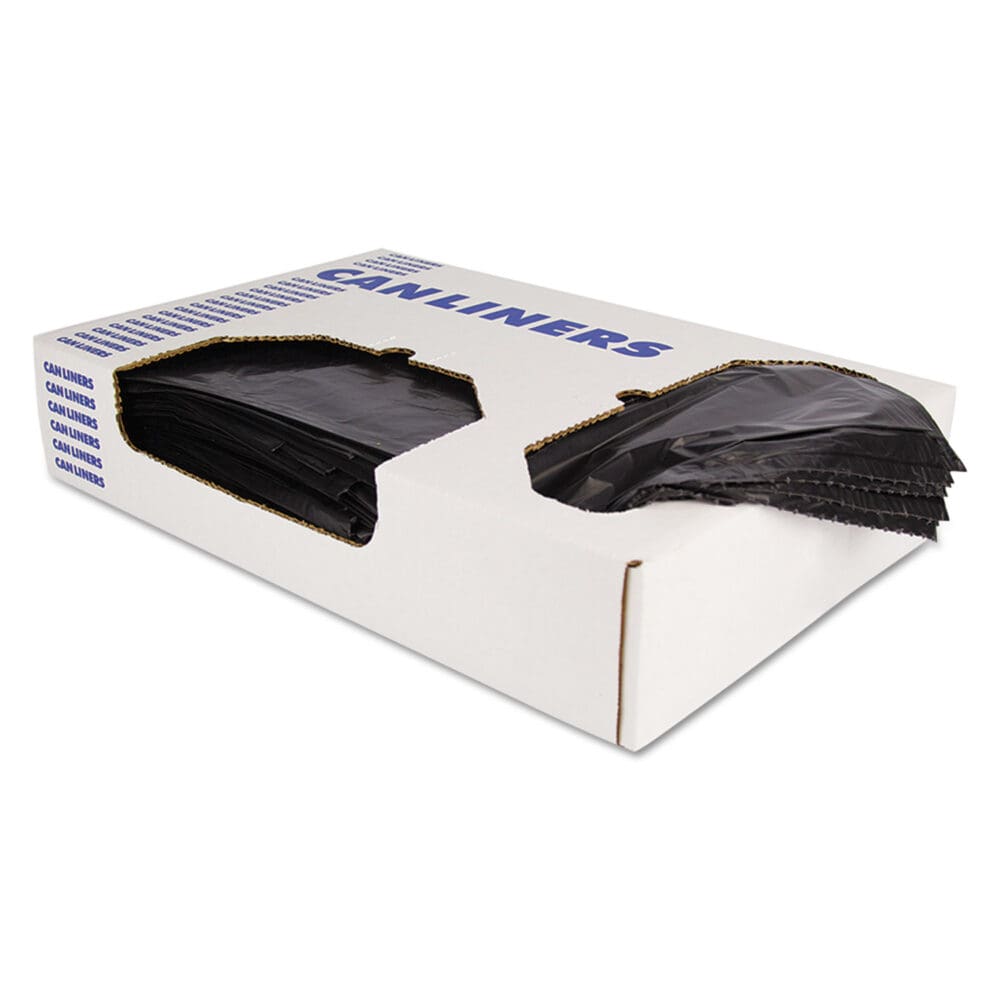 Linear Low-Density Can Liners, 10 gal, 0.9 mil, 24" x 23", Black, 500/Carton - Image 2