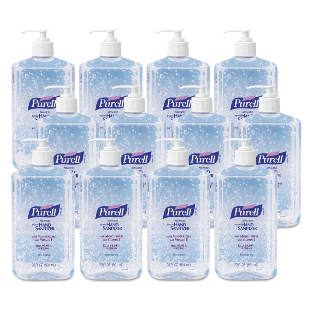 Advanced Hand Sanitizer Refreshing Gel, 20 oz Pump Bottle, Clean Scent, 12/Carton - Image 2