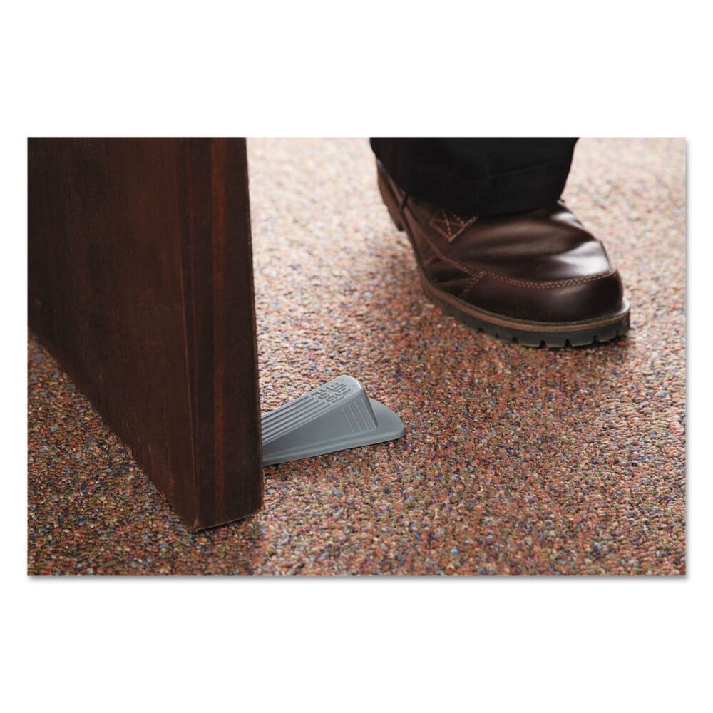 Big Foot Doorstop, No Slip Rubber Wedge, 2.25w x 4.75d x 1.25h, Gray, 2/Pack - Image 3