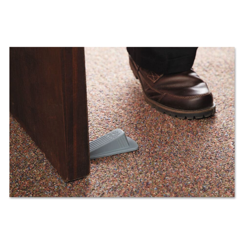 Big Foot Doorstop, No Slip Rubber Wedge, 2.25w x 4.75d x 1.25h, Gray - Image 4