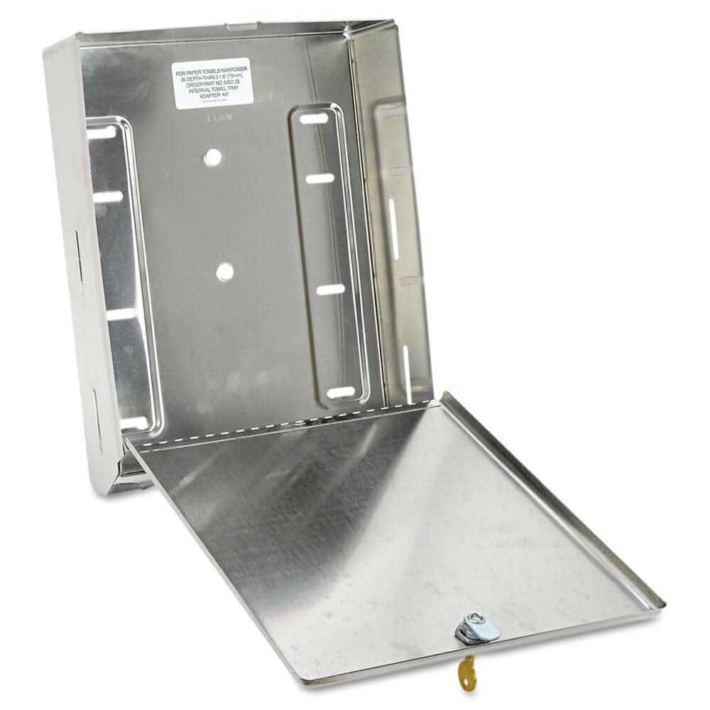 Surface-Mounted Paper Towel Dispenser, 10.75 x 4 x 14, Stainless Steel - Image 2