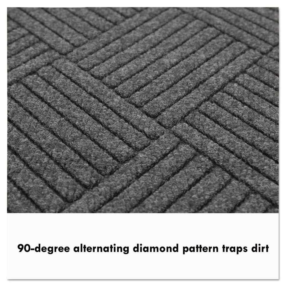 EcoGuard Diamond Floor Mat, Single Fan, 48 x 96, Charcoal - Image 3