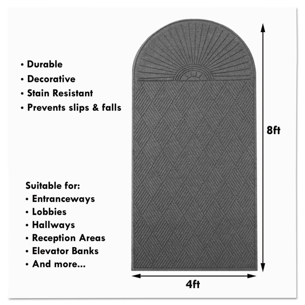 EcoGuard Diamond Floor Mat, Single Fan, 48 x 96, Charcoal - Image 5