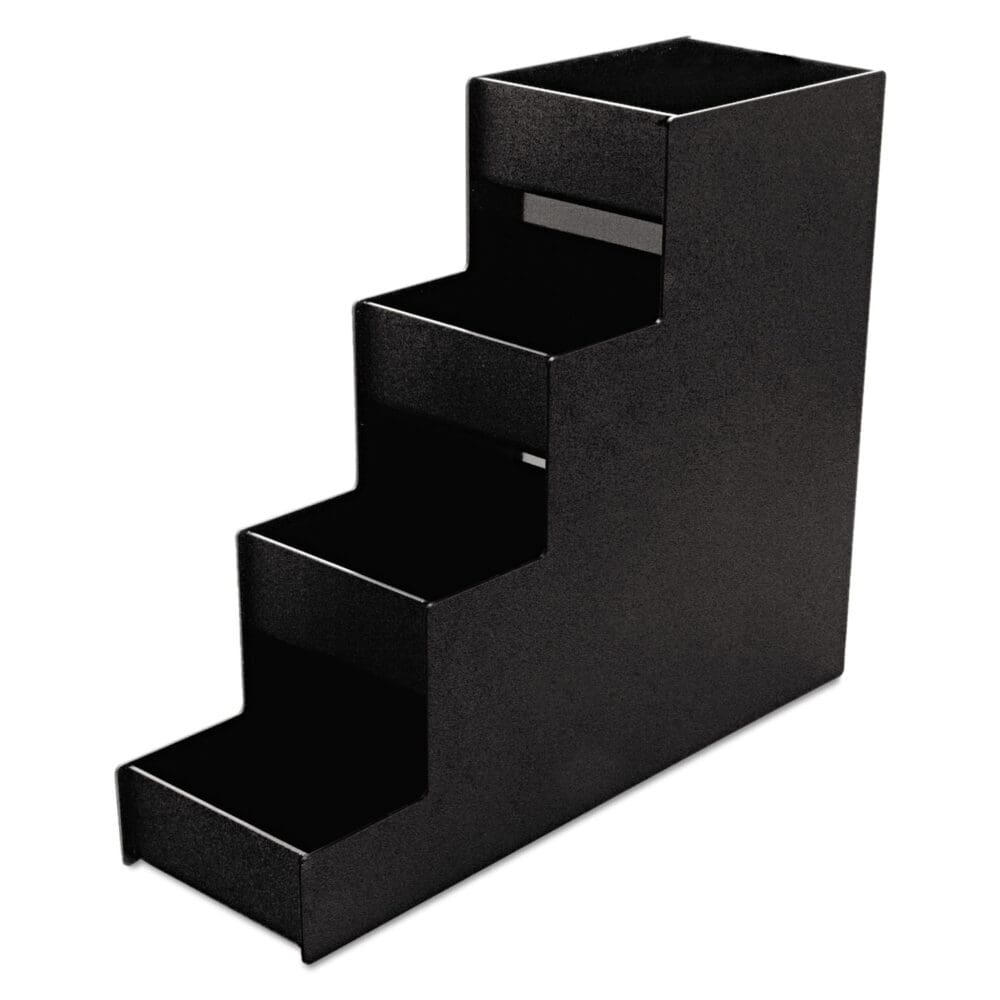 Narrow Condiment Organizer, 8 Compartments, 6 x 19 x 15.88, Black - Image 3