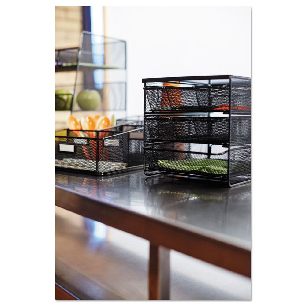3 Drawer Hospitality Organizer, 7 Compartments, 11.5 x 8.25 x 8.25, Black - Image 6