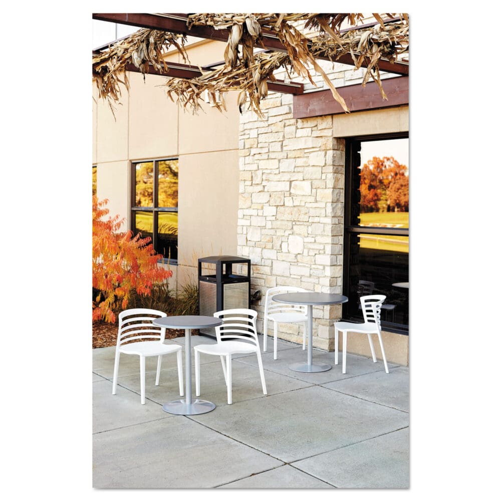 Evos Series Steel Waste Container, 38 gal, Steel, Black - Image 2