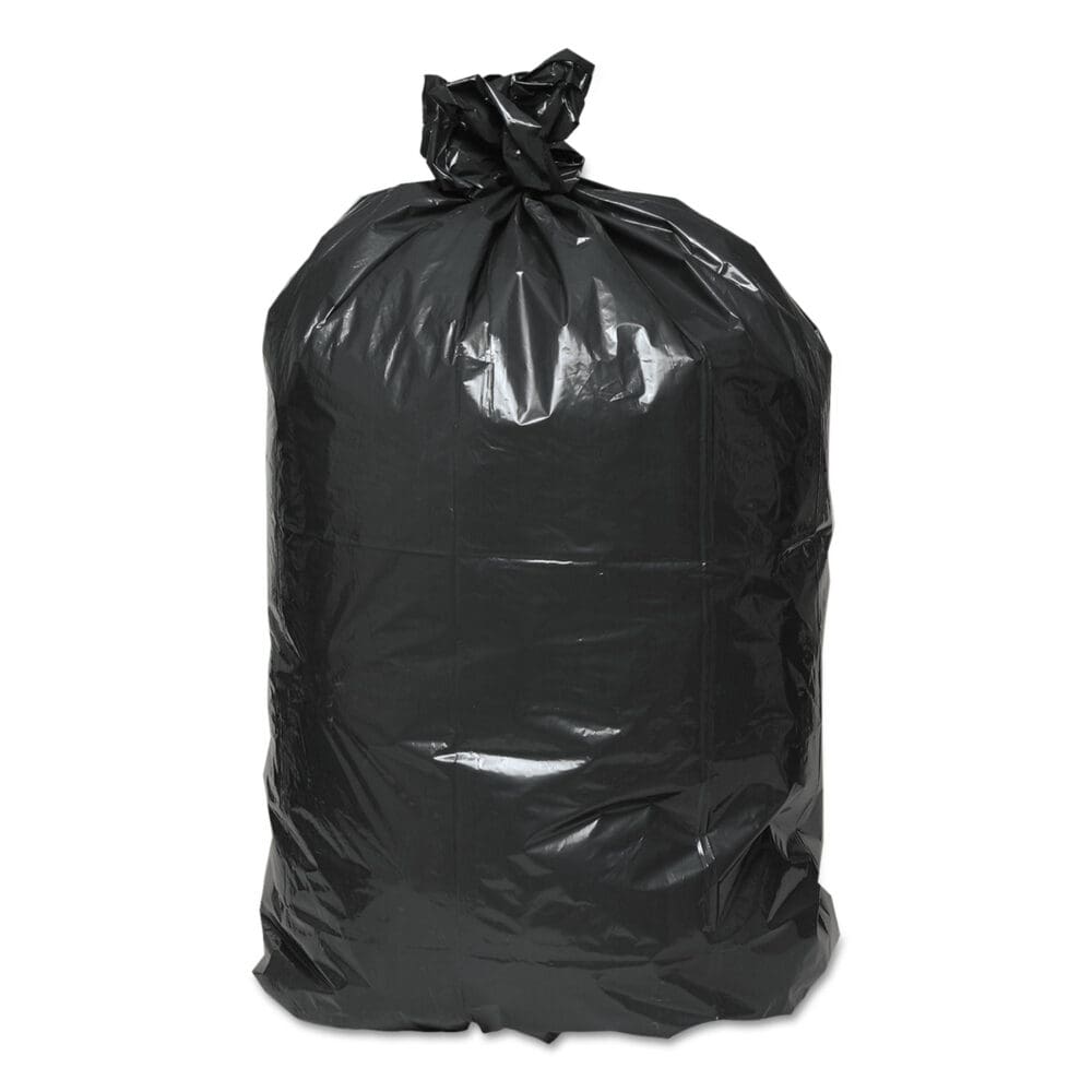 Linear Low-Density Can Liners, 45 gal, 0.63 mil, 40" x 46", Black, 25 Bags/Roll, 10 Rolls/Carton - Image 2