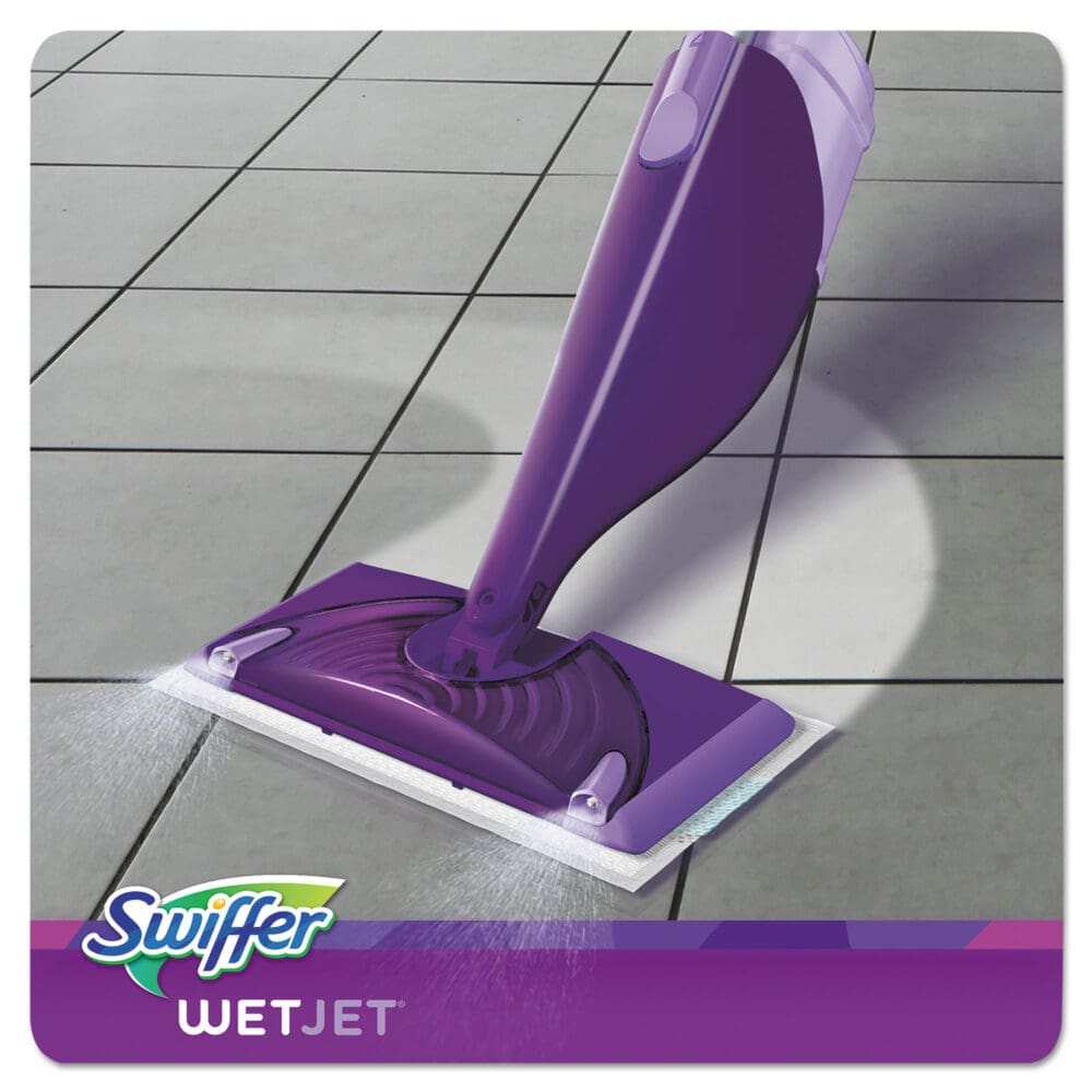 WetJet Mop, 11 x 5 White Cloth Head, 46" Purple/Silver Aluminum/Plastic Handle - Image 6
