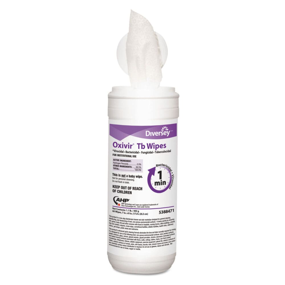 Oxivir TB Disinfectant Wipes, 11 x 12, White, 160/Bucket, 4 Buckets/Carton - Image 3
