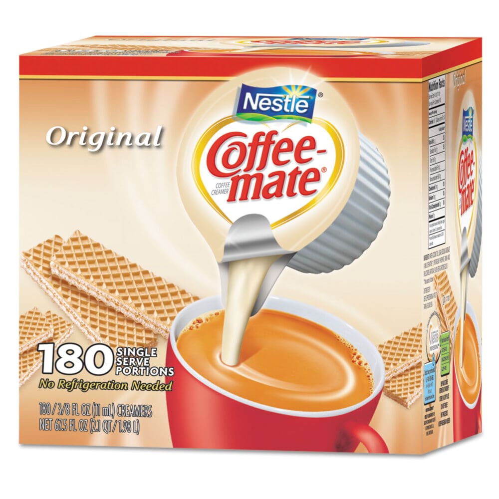 Liquid Coffee Creamer, Original, 0.38 oz Mini Cups, 180/Carton - Image 5