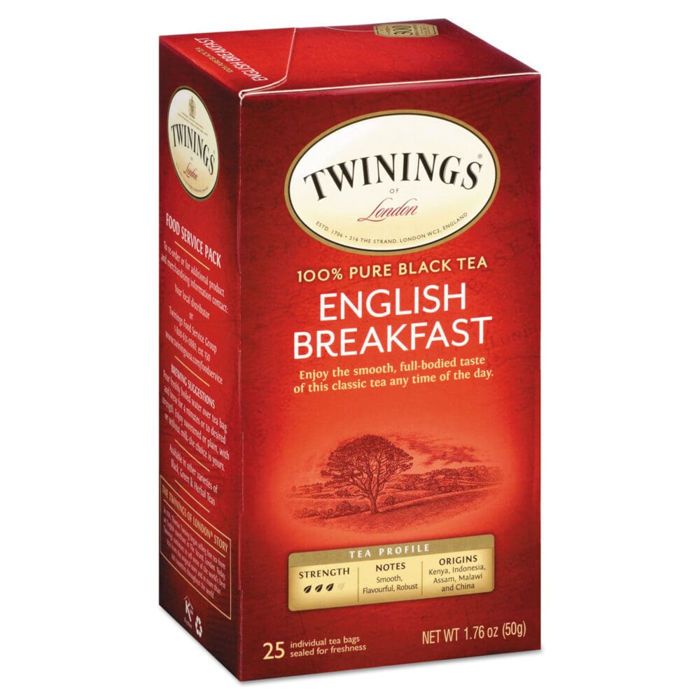 Tea Bags, English Breakfast, 1.76 oz, 25/Box - Image 2
