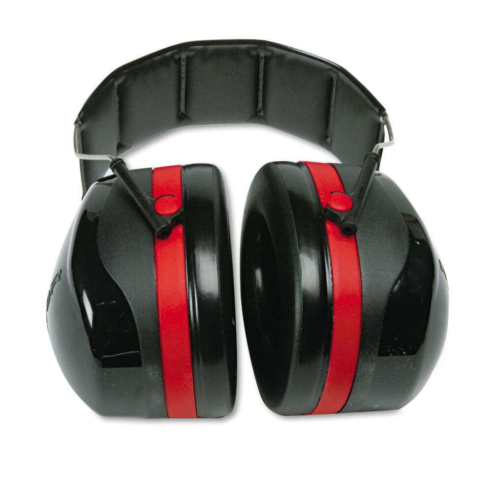 PELTOR OPTIME 105 High Performance Ear Muffs H10A, 30 dB NRR, Black/Red - Image 7